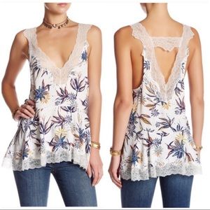 FREE PEOPLE Lace Bell Flower Tank XS